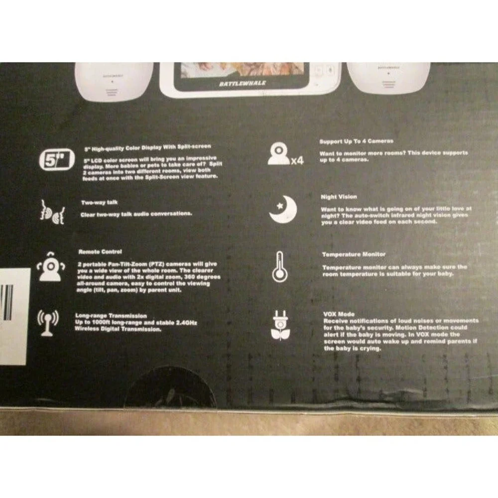 Baby Monitor with 2 Cameras and 5